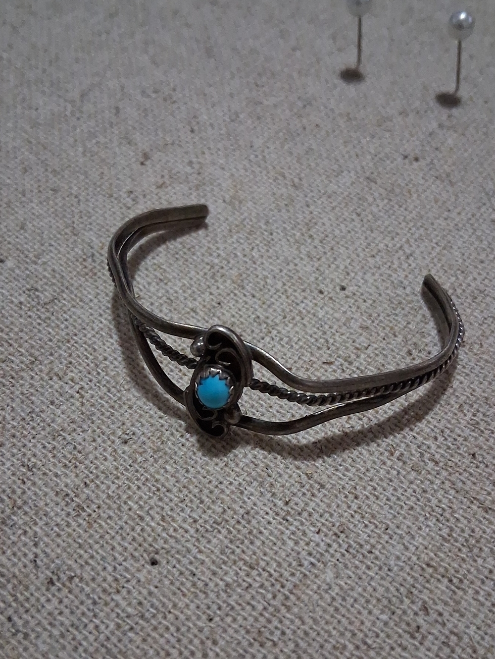 Sterling Silver Turquoise Cuff Bracelet - Blue